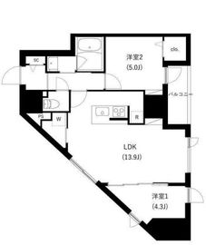 WHARF駒込 801 間取り図