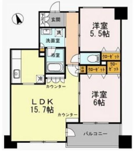 カスタリア荒川 503 間取り図