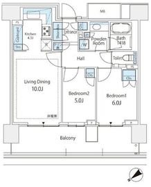 HARUMI FLAG SUN VILLAGE (晴海フラッグ サンヴィレッジ) 9階 間取り図