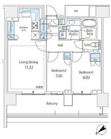 HARUMI FLAG SUN VILLAGE (晴海フラッグ サンヴィレッジ) 6階 間取り図