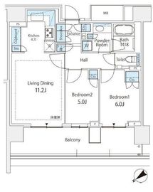 HARUMI FLAG SUN VILLAGE (晴海フラッグ サンヴィレッジ) 11階 間取り図