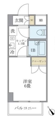 KDXレジデンス横浜関内 706 間取り図