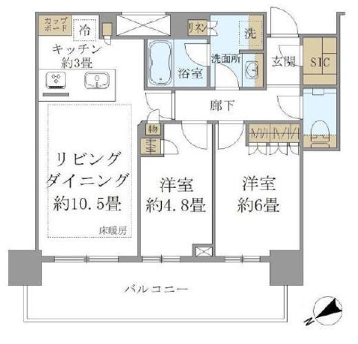 ブリリアタワー浜離宮 24階 間取り図