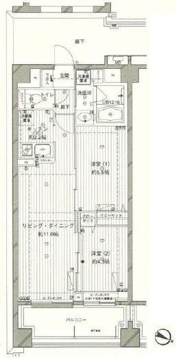 コスモリード西馬込 307 間取り図