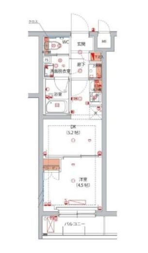 ハーモニーレジデンス川崎中丸子シティフロント 508 間取り図