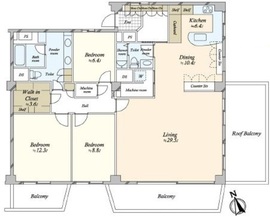 白金第一マンションズ 15階 間取り図