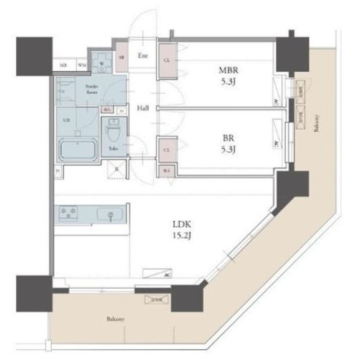 ラグゼナ用賀 906 間取り図