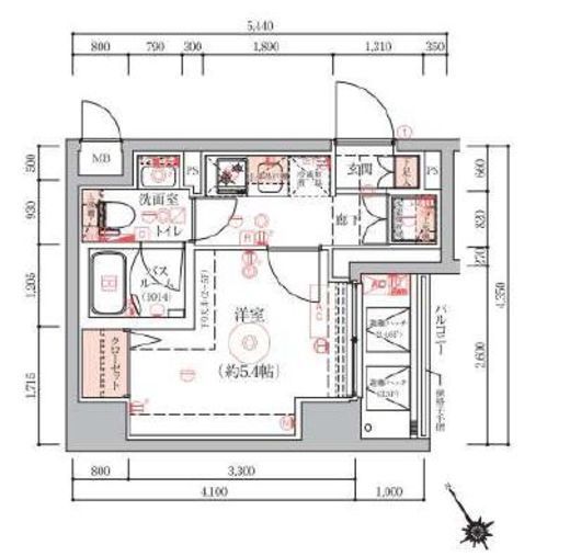 グランヴァン元住吉 504 間取り図