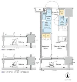 プラウドフラット亀戸ステーションプレイス 1207 間取り図