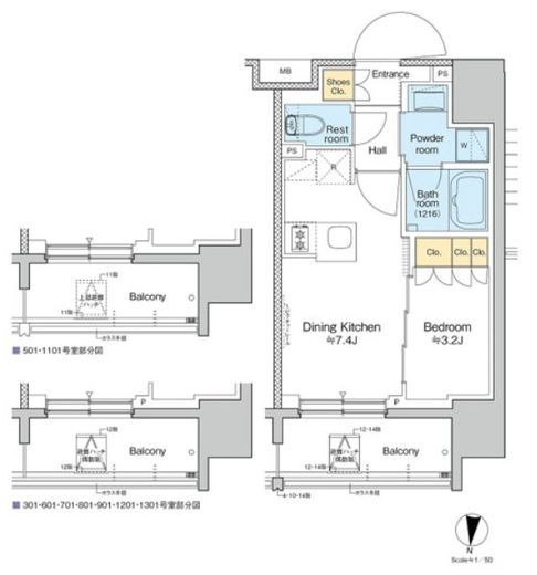 プラウドフラット亀戸ステーションプレイス 1201 間取り図