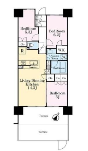 ザ・パークハウスオイコス赤羽志茂フォーススクエア 2階 間取り図