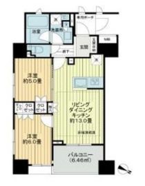 ライオンズ日本橋浜町リバーノート 8階 間取り図