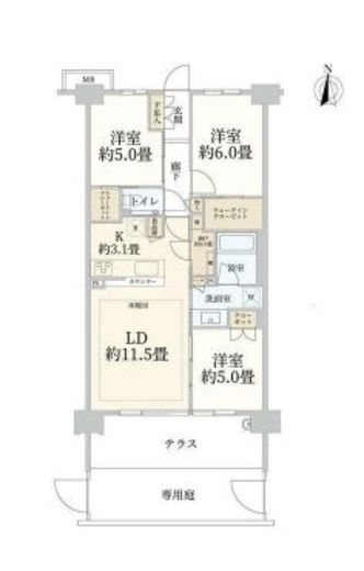 シティテラス荻窪エアーズコート 1階 間取り図