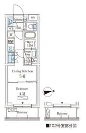 WAKABA View Apartment (若葉ビューアパートメント) 402 間取り図