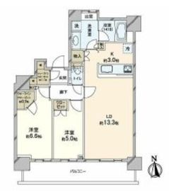 勝どきビュータワー 45階 間取り図