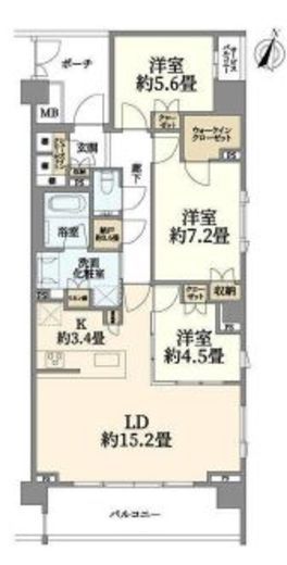 ドレッセ用賀 2階 間取り図