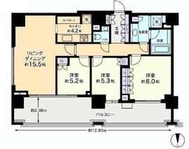 広尾ガーデンフォレスト 2階 間取り図