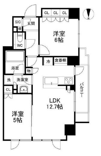 オーベルアーバンツ神楽坂 1階 間取り図