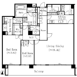 パークマンション南麻布 2階 間取り図