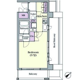 プラチナコート中目黒 406 間取り図