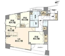 ブランズ戸塚 3階 間取り図