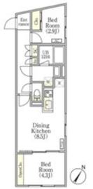 ツヴァイテ小竹向原 205 間取り図