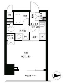 パークキューブ神田 408 間取り図