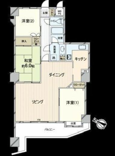 ライオンズプラザ藤沢 5階 間取り図
