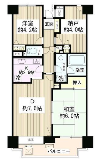 菊川パーク・ホームズ 3階 間取り図