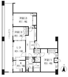 赤坂アパートメント 8階 間取り図