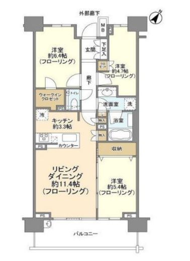 ブランズシティ久が原 7階 間取り図