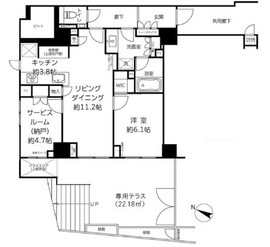 ザ・パークハウス広尾 1階 間取り図