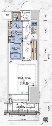 エステムプラザ横濱関内 6階 間取り図