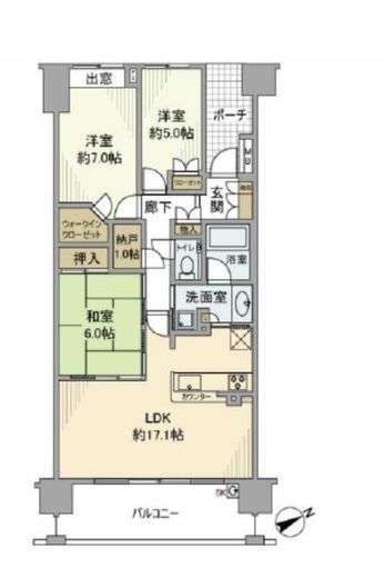 プラウド藤沢イースト 412 間取り図