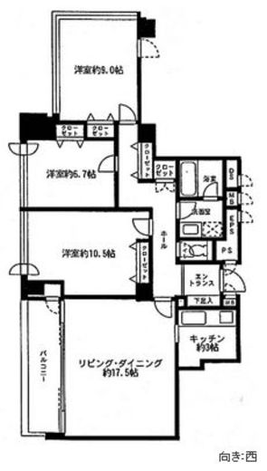 リバージュ品川 604 間取り図