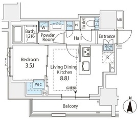 サンウッドフラッツ神田神保町 9階 間取り図