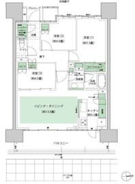 HARUMI FLAG PARK VILLAGE (晴海フラッグ パークヴィレッジ) 6階 間取り図