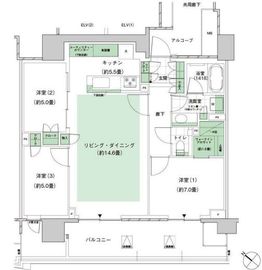 HARUMI FLAG PARK VILLAGE (晴海フラッグ パークヴィレッジ) 16階 間取り図