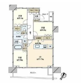 HARUMI FLAG SUN VILLAGE (晴海フラッグ サンヴィレッジ) 7階 間取り図