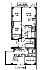 M.J.プレイス目黒 101 間取り図