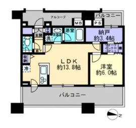 イニシア新川崎 14階 間取り図