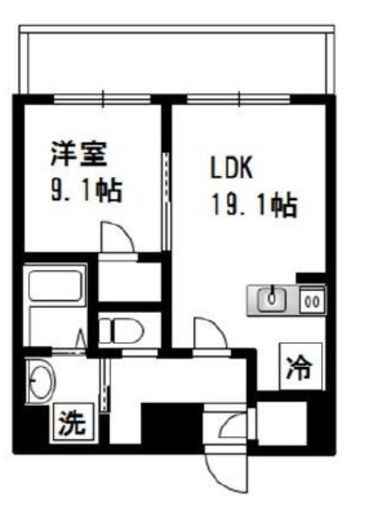 コモド川崎 703 間取り図