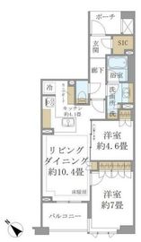 ブリリア新宿余丁町 2階 間取り図