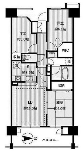 オーベルグランディオ川崎 10階 間取り図