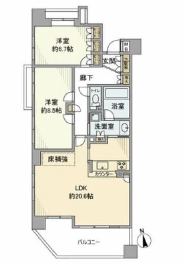クリオ本厚木壱番館 5階 間取り図