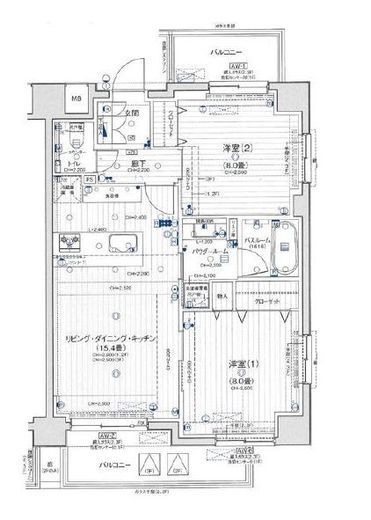 パレステージ山手石川町 3階 間取り図