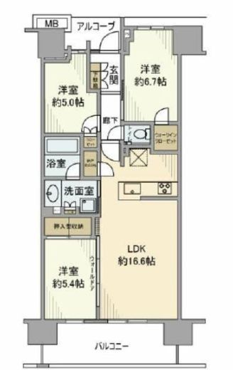プラウド湘南藤沢テラス 2階 間取り図