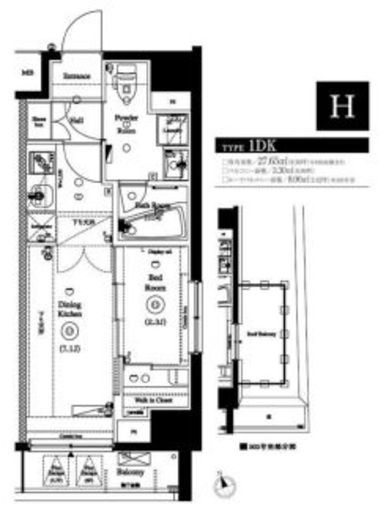 アクサス銀座アジールコート 7階 間取り図