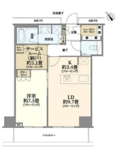 横浜MIDベースタワーレジデンス 18階 間取り図