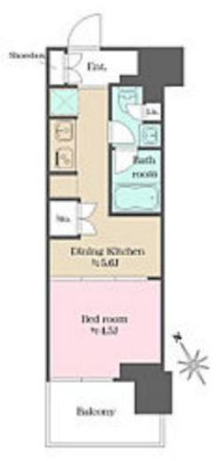 ウエリスアーバン水天宮前 639 間取り図